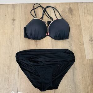 Victorias Secret The Heavenly Bikini Black Two Piece Set Women’s 36D